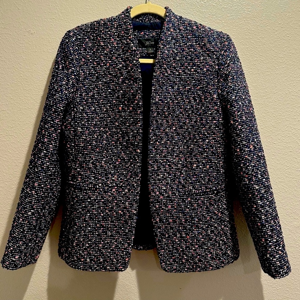 J. Crew Blue Pink confetti Blazer